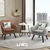 Elegante sofá individual, perfecto para relajación, asesoramiento psicológico, viviendas de alquiler económicas, apartamentos pequeños y espacios de ocio modernos; hecho de cuero y madera