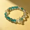 Pulsera nueva de cuentas de vidrio con lámina de oro, pulsera de hilo de cuentas de vidrio craquelado, suministro en vivo