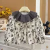 Nueva colección de otoño: Camisas de muñeca estilo coreano con estampado de rosas para niñas, camisas de moda para bebés, camisas infantiles de moda, ropa infantil