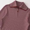 Fabricante transfronterizo de ropa para mujer al por mayor 2026 nuevo suéter de punto mezclado a rayas casual estilo europeo y americano