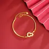 Pulsera Trendy de Trébol de Cuatro Hojas Chapada en Oro Vietnamita, Color Duradero, Bisutería de Imitación de Cobre, Collar de Mariposa de Alta Gama para Mujer