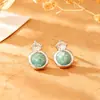 Pendientes de botón redondos de Ojo de Tigre de Venta Caliente Moda de Gama Alta Temperamento Simple Pendientes Pequeños Exquisitos Versátiles Elegantes