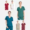 Dropshipping Internacional Roupa Cirúrgica Elástica de Secagem Rápida Uniforme de Trabalho de Médico de Verão Fino Uniforme de Enfermeiro Conjunto de Duas Peças