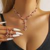 Collar, pendientes y joyas de novia europeas y americanas, pulseras, cadenas para vestidos de banquete, accesorios de temperamento Joker de moda al por mayor