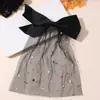 Acessórios de Cabelo Infantis Europeus e Americanos para o Halloween Transfronteiriços Presilha de Mola na Parte de Trás da Cabeça Malha Preta e Branca Estampagem a Quente Acessórios de Cabeça para Meninas