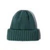 Gorro tejido simple gorro de lana color liso Retro japonés todo partido gorro apilado protección para las orejas punta cerrada cálido gorro para el frío hombres y mujeres