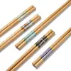 Pares de hashis de bambu de cinco cores com padrão de mármore, hashis à prova de mofo, hashis domésticos, 10 pares por pessoa, antiderrapantes, um hashi por pessoa, hashis de madeira