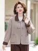 Nuevo abrigo de otoño para madres, chaqueta corta para mujeres de mediana edad, abrigo de lana de talla grande para primavera y otoño para mujeres mayores