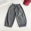 Valle del Viento 2026 Invierno Nuevo Estilo Coreano Versátil Mono Infantil de Terciopelo Pantalones de Pierna Ancha Engrosados para Niños Color Liso Pantalones Casuales