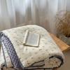 Colcha de Tricô de Algodão Coreana Dupla Camada Lavável à Máquina Colcha Dupla Primavera e Outono Núcleo Espesso Aconchegante com Forro de Lã Colcha de Inverno +