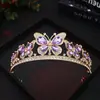 Corona de Novia Transfronteriza Aleación Pedrería Fiesta de Cumpleaños Tiara Princesa Accesorios para el Cabello de Niños Pedrería Tocados de Boda En Stock