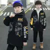 Chaqueta de Algodón Acolchada de Invierno para Niños con Forro de Felpa, Abrigo Engrosado para Niños Mayores, Ropa Nueva de Algodón para Niños para Otoño e Invierno, Chaqueta Acolchada de Algodón Cálida de Moda para Niños