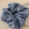 Diseño Estilo Coreano Lazo Cuenco Grande Simple Versátil Tendón de Goma Gradiente Azul Tela Accesorios para el Cabello