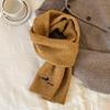 Outono e inverno novo cachecol de lã tricotado feminino estilo coreano all-match bordado cachecol de lã dachshund cachecol grosso e quente