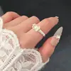 Anillo Liso Estilo Coreano Asimétrico Plata de Ley 925 Anillo Versátil Diseño de Nicho Ins para Mujer Anillo de Combinación No Descolorible