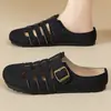Sapatos Femininos, Versátil Estilo Novo de Verão, Chinelos Vazados com Biqueira de Espinha de Peixe, Slip-Ons de Alta Qualidade para Uso Externo