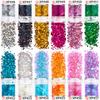Amazon Terno de 12 cores Lantejoulas para Nail Art Pó de Cebola Dourado Borboleta Coração Estrela de Cinco Pontas Cola para Esmalte Materiais Manuais