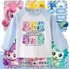Camiseta de Manga Larga 100% Algodón Puro con Estampado de Dibujos Animados Lindo Maravilloso para Primavera y Otoño Nuevo Estilo 2026 para Niñas y Niños