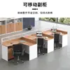Mobiliario de Oficina al por Mayor Escritorio de Esquina para Personal Escritorio de Oficina Simple Moderno con Veta de Madera Estación de Empleado de Oficina Escritorio de Computadora Silla