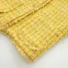 Ropa de Mujer 2026 Otoño Nuevo Estilo Europeo y Americano Versátil Amarillo Borla Pequeño Estilo Chanel Abrigo Delgado Verde