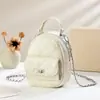 Nova Bolsa de Mão Fashion Estilo Coreano 2025 para Mulheres, Mochila Feminina Estilo Nicho, Mini Mochila Acolchoada com Corrente