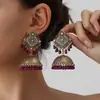 Pendientes de Moda Europeos y Americanos de Venta Caliente Transfronterizos, Pendientes Elegantes de Estilo Étnico con Incrustaciones de Diamantes, Pendientes con Borlas de Estilo Indio Retro para Mujer