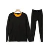 Ropa interior térmica de terciopelo dorado, ropa de otoño, pantalones largos, ropa de abrigo para mujer, ropa interior de otoño sin costuras gruesa con forro polar para hombre