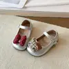 Zapatos Mary Jane de Cuero para Niñas para Primavera y Otoño, Zapatos de Princesa para Bebé con Suela Suave, Lazo de Dibujos Animados y Cierre de Velcro, Zapatos Individuales para Niñas