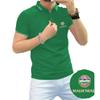 Camiseta de solapa de moda de manga corta para hombre, estilo coreano, corte entallado, informal, para jóvenes, elegante, polo de algodón con perlas de seda de hielo