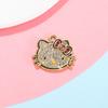 Pingente de Gato Acessórios Pingente Pequeno Desenho Animado Estilo Europeu e Americano Esmalte Diamante Liga Acessórios de Joalheria DIY Pulseira Roupa
