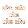 Acessórios para Joias de Liga DIY Letras Inglesas Amor Placa de Gotejamento de Óleo Pulseira Chaveiro Pingente de Colar W503
