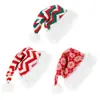 Novo Chapéu de Natal de Lã Tricotado Chapéu Listrado de Pelúcia de Natal Chapéu de Papai Noel Decoração de Feriado Poliéster