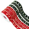 Fita de Boneco de Neve de Natal de 2,5 cm com Estampagem Dourada Feliz Natal Fita para Caixa de Presente de Natal com Estampagem Dourada