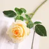 Buquê de flores artificiais de rosa realista para arranjo de cena, decoração de casamento, rosas secas artificiais de alta qualidade