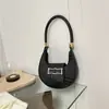 Bolsa de Ombro Simples, Fresca, Doce, Estilo Ocidental para Mulheres 2025 Nova Redonda Versátil Bolsa de Axila Padrão Crocodilo Bolsa Bolinho