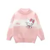Suéter de Punto para Niños Invierno Nuevo Estilo Estilo Occidental Top Suéter de Niña Gato Kate Suéter para Niños Niña Pequeña