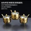 304 Aço Inoxidável Tempero Jar Combinação Set Estilo Coreano Comercial Caixa de Tempero Dourado Jarra de Tempero Pimenta Óleo Salt Jar