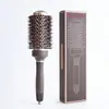 Conjunto de Presente com Pente Rolo para Cabeleireiro de Luxo, Pente Modelador Marrom com Tubo de Alumínio para Condução de Calor, Pente Modelador para Styling e Dar Volume