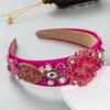 Diadema Homing Estilo Europeo y Americano Personalidad Retro Temperamento Barroco Cristal Flor Diadema Exagerada de Ala Ancha Tridimensional Accesorios para el Cabello para Mujer