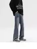 Jeans Masculino Americano High Street Primavera e Outono Piquet Bonito Tendência Retro Marca Draping Perna Reta Calça Longa Perna Larga Calça Cargo
