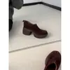 Zapatos para Mujer de Punta Redonda, Estilo Retro, sin Cordones, Suela Gruesa, Modelo Nuevo 2026 para Mujeres Menudas, Zapatos con Banda Elástica para Commuter, Corte Profundo