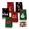 Bolsa de embalaje de papel Kraft con diseño de muñeco de nieve y alce navideño de Amazon, ideal como regalo de Navidad o de Navidad.