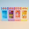 Geladeira Mini Simulada Freezer Máquina de Bebidas Modelo de Armazenamento Brinquedo Alimentício em Miniatura Enfeites Brinquedos para Casa de Brincar de Crianças
