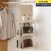 Saco de armazenamento pendurado saco porta de tecido traseiro à prova de poeira guarda-roupa doméstico rack de armazenamento dormitório artefato roupas cozinha saco de armazenamento