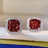 Pendientes de Zirconia Estilo Celebridad Europea y Americana de Lujo Ligero Transfronterizos para Mujer, Pendientes de Circonita Cúbica Estilo Princesa, Joyería al por Mayor