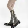 Calcetines con cordones estilo ballet francés para mujer, calcetines versátiles para pantorrilla estilo JK con moños, calentadores de piernas únicos adelgazantes