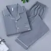 Pijama de Algodón Nube de Manga Larga para Hombre, Hombres de Mediana Edad y Jóvenes, Tallas Grandes, Estilo Delgado para Primavera y Otoño, Conjunto de Ropa para el Hogar para Personas Mayores y Papá