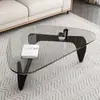 Mesa de centro de cristal, sala de estar, apartamento pequeño, moderno, minimalista, lujo ligero, mesa pequeña, creativa, mesa de centro de moda