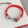 Pulseira da sorte de cordão vermelho em prata de lei S925 para homens e mulheres, vintage, para casais, pulseira tecida à mão, joia