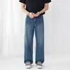 Ropa para Hombre Fengshe /clanfit Corte Recto Delgado Lyocell Verano-Primavera Nuevo Holgado Vintage Lavado Mezclilla